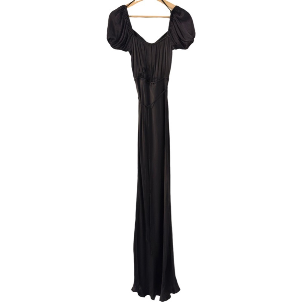 VRG GRL Au Revoir Bias Cut Maxi Dress in Black Size 4 - Picture 5 of 7
